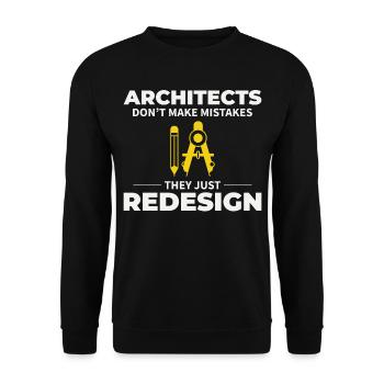 Architecte : Redessiner au lieu d’erreurs ! - Sweat-shirt Unisexe - noir - Devant - Alina (178cm) & Michal (187cm)