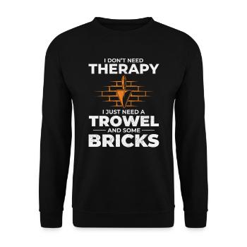 Bricklayer Therapy Trowels and Bricks Brick Mason - Unisex Sweatshirt - black - Front - Alina (178cm) & Michal (187cm)