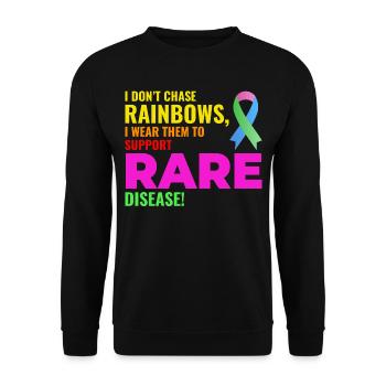 Rainbow Support for Rare Diseases Raise Awareness - Unisex Sweatshirt - black - Front - Alina (178cm) & Michal (187cm)