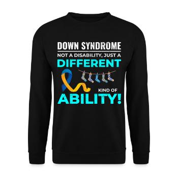 Down-Syndrom Bewusstsein Unterschiedliche Fähigkeit - Unisex Pullover - Schwarz - Vorne - Alina (178cm) & Michal (187cm)