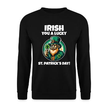 Get Lucky with Our Funny St. Patrick's Day - Unisex Sweatshirt - black - Front - Alina (178cm) & Michal (187cm)