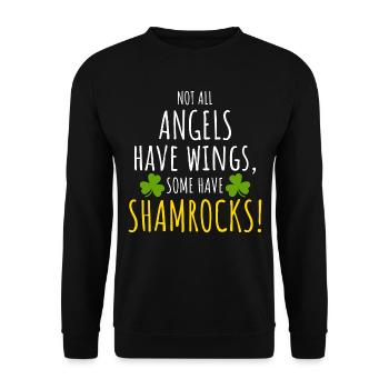 Shamrock Angels: Funny Irish Girl - Unisex Sweatshirt - black - Front - Alina (178cm) & Michal (187cm)