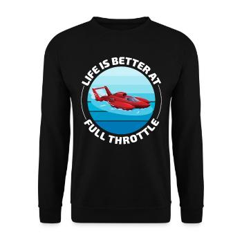 Full Throttle Fun: Hydroplane Racing Laughs - Unisex Sweatshirt - black - Front - Alina (178cm) & Michal (187cm)