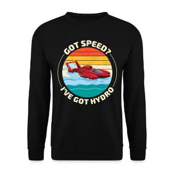 Hydro-Speed Racing: Thrilling Hydroplane Humor - Unisex Sweatshirt - black - Front - Alina (178cm) & Michal (187cm)