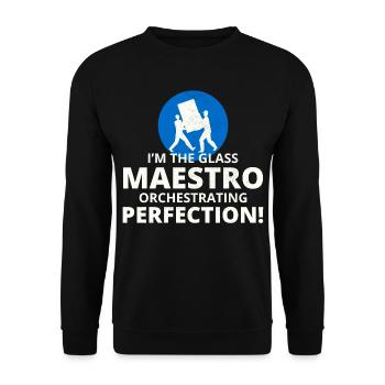 Verglaser Fenster Glasbeschlag Monteur Glasarbeiten - Unisex Pullover - Schwarz - Vorne - Alina (178cm) & Michal (187cm)