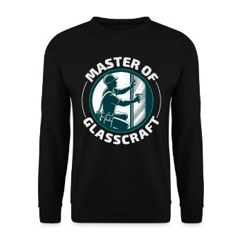 Verglaser Fenster Glasbeschlag Monteur Glasarbeiten - Unisex Pullover - Schwarz - Vorne - Alina (178cm) & Michal (187cm)