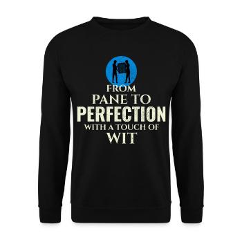 Verglaser Fenster Glasbeschlag Monteur Glasarbeiten - Unisex Pullover - Schwarz - Vorne - Alina (178cm) & Michal (187cm)