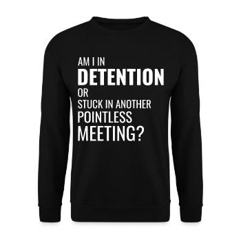 Travail Mèmes Bureau-Humour Lieu De Travail Drôle - Sweat-shirt Unisexe - noir - Devant - Alina (178cm) & Michal (187cm)