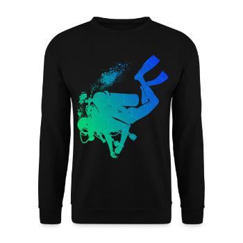 Plongée sous-marine Plongée sous-marine Plongeur Plongeur Libre - Sweat-shirt Unisexe - noir - Devant - Alina (178cm) & Michal (187cm)