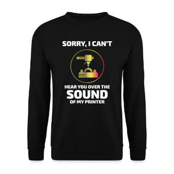 3D Printer 3D Printing Funny - Unisex Sweatshirt - black - Front - Alina (178cm) & Michal (187cm)