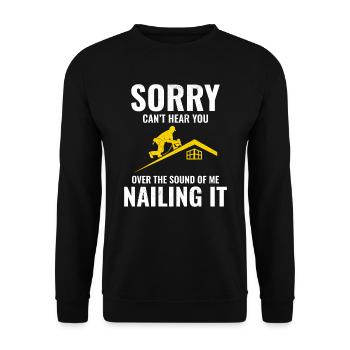 Roofer Roofing Roof Repair Mechanic Contractor - Unisex Sweatshirt - black - Front - Alina (178cm) & Michal (187cm)