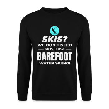 Barefoot Water Skiing Extreme Sports Barefooting - Unisex Sweatshirt - black - Front - Alina (178cm) & Michal (187cm)