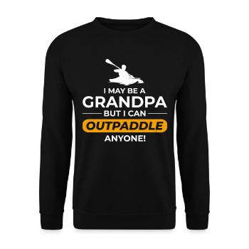 kayaking Gradpa Kayak Canoe Kayaker Funny - Unisex Sweatshirt - black - Front - Alina (178cm) & Michal (187cm)