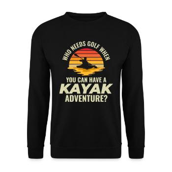 kayaking Gradpa Kayak Canoe Kayaker Funny - Unisex Sweatshirt - black - Front - Alina (178cm) & Michal (187cm)