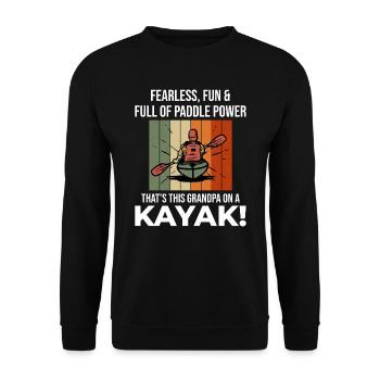 kayaking Gradpa Kayak Canoe Kayaker Funny - Unisex Sweatshirt - black - Front - Alina (178cm) & Michal (187cm)
