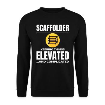 Scaffolder Scaffold Builder Scaffolding Platform - Unisex Sweatshirt - black - Front - Alina (178cm) & Michal (187cm)