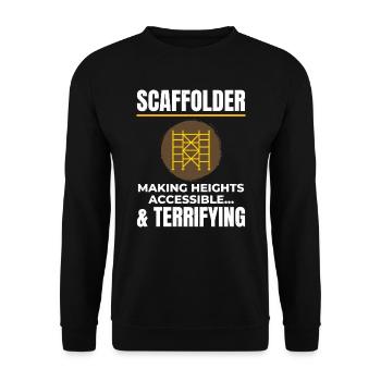 Scaffolder Scaffold Builder Scaffolding Platform - Unisex Sweatshirt - black - Front - Alina (178cm) & Michal (187cm)
