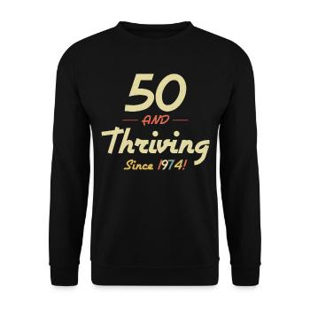 Vintage 1974 50th Birthday Gift for Dad Mom - Unisex Sweatshirt - black - Front - Alina (178cm) & Michal (187cm)