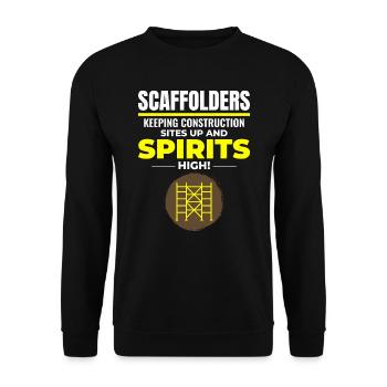 Scaffolder Scaffold Builder Scaffolding Platform - Unisex Sweatshirt - black - Front - Alina (178cm) & Michal (187cm)