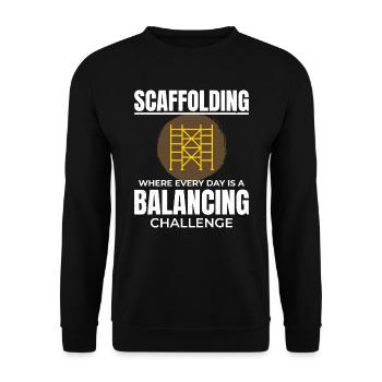 Scaffolder Scaffold Builder Scaffolding Platform - Unisex Sweatshirt - black - Front - Alina (178cm) & Michal (187cm)