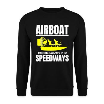 Bateau gonflable Fanboat Bateau hydroglisseur Bateau des marais - Sweat-shirt Unisexe - noir - Devant - Alina (178cm) & Michal (187cm)