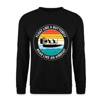 Bateau gonflable Fanboat Bateau hydroglisseur Bateau des marais - Sweat-shirt Unisexe - noir - Devant - Alina (178cm) & Michal (187cm)