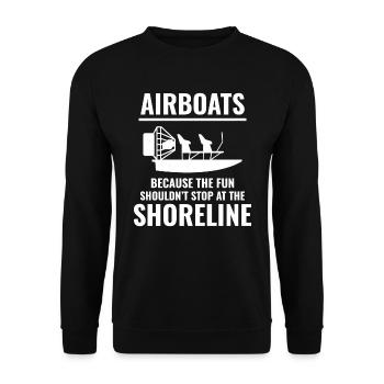 Bateau gonflable Fanboat Bateau hydroglisseur Bateau des marais - Sweat-shirt Unisexe - noir - Devant - Alina (178cm) & Michal (187cm)