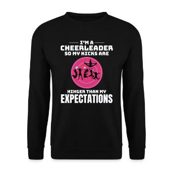 Pom-pom girl Cheerleading Girl Cheering Cheer Squad - Sweat-shirt Unisexe - noir - Devant - Alina (178cm) & Michal (187cm)