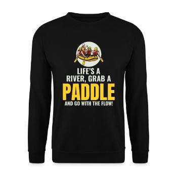 Rafting Team Floß Wildwasser Rafter Paddel Lustig - Unisex Pullover - Schwarz - Vorne - Alina (178cm) & Michal (187cm)