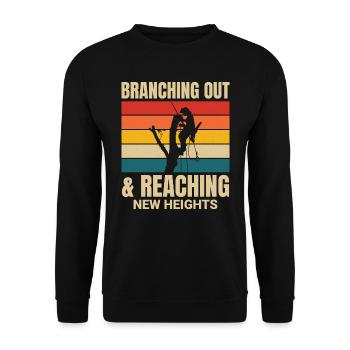 Baumpfleger Baumchirurg Kletterer Klettertrimmer - Unisex Pullover - Schwarz - Vorne - Alina (178cm) & Michal (187cm)