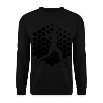 Jogging, Fitness, Course Femme, Course à pied, Cross Country - Sweat-shirt Unisexe - noir - Devant - Alina (178cm) & Michal (187cm)