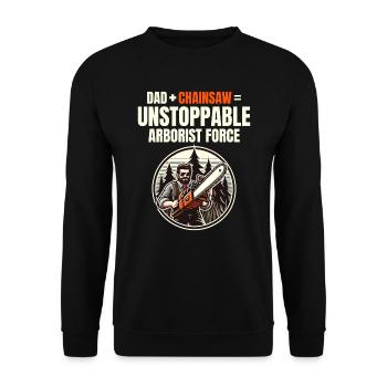 Baumpfleger Vater Baumchirurg Kletterer Klettertrimmer - Unisex Pullover - Schwarz - Vorne - Alina (178cm) & Michal (187cm)