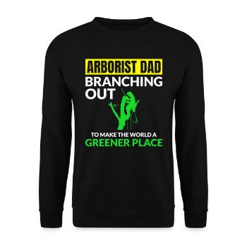 Baumpfleger Baumchirurg Kletterer Klettertrimmer - Unisex Pullover - Schwarz - Vorne - Alina (178cm) & Michal (187cm)