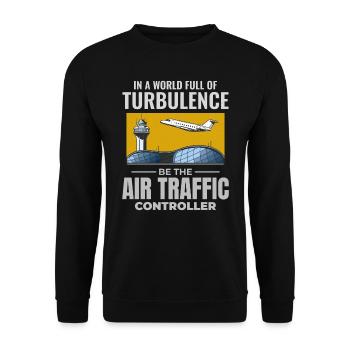 Air Traffic Controller ATC Aviation Humor Airplane - Unisex Sweatshirt - black - Front - Alina (178cm) & Michal (187cm)