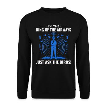 Air Traffic Controller ATC Aviation Humor Airplane - Unisex Sweatshirt - black - Front - Alina (178cm) & Michal (187cm)