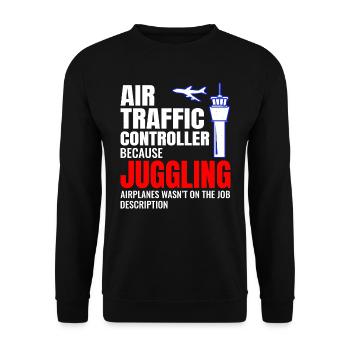 Air Traffic Controller ATC Aviation Humor Airplane - Unisex Sweatshirt - black - Front - Alina (178cm) & Michal (187cm)