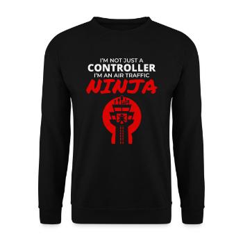 Air Traffic Controller Ninja ATC Aviation Humor - Unisex Sweatshirt - black - Front - Alina (178cm) & Michal (187cm)