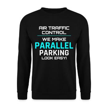 Air Traffic Controller ATC Aviation Humor Airplane - Unisex Sweatshirt - black - Front - Alina (178cm) & Michal (187cm)