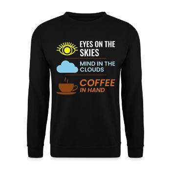 Air Traffic Controller ATC Coffee Aviation Humor - Unisex Sweatshirt - black - Front - Alina (178cm) & Michal (187cm)