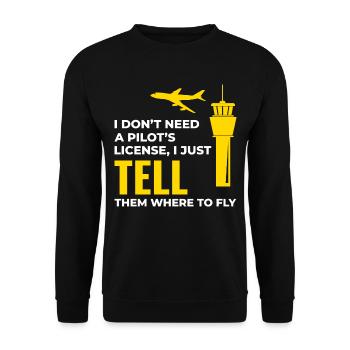 Air Traffic Controller ATC Aviation Humor Airplane - Unisex Sweatshirt - black - Front - Alina (178cm) & Michal (187cm)