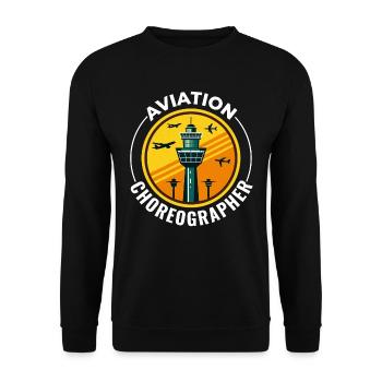 Air Traffic Controller ATC Aviation Humor Airplane - Unisex Sweatshirt - black - Front - Alina (178cm) & Michal (187cm)