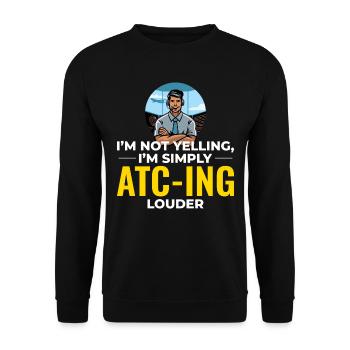 Air Traffic Controller ATC Aviation Humor Airplane - Unisex Sweatshirt - black - Front - Alina (178cm) & Michal (187cm)
