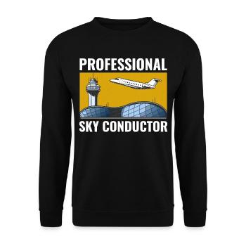 Air Traffic Controller ATC Aviation Humor Airplane - Unisex Sweatshirt - black - Front - Alina (178cm) & Michal (187cm)