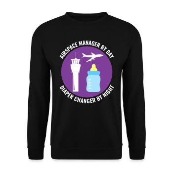 Air Traffic Controller ATC Aviation Humor Airplane - Unisex Sweatshirt - black - Front - Alina (178cm) & Michal (187cm)