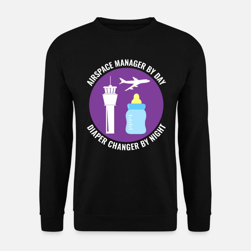 Fluglotse ATC Aviation Humor Flugzeug - Unisex Pullover - Schwarz