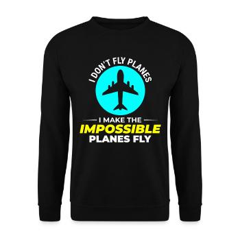 Aerospace Engineer Flight Mechanics Plane Airplane - Unisex Sweatshirt - black - Front - Alina (178cm) & Michal (187cm)