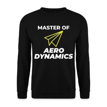 Aerospace Engineer Flight Mechanics Paper Plane - Unisex Sweatshirt - black - Front - Alina (178cm) & Michal (187cm)