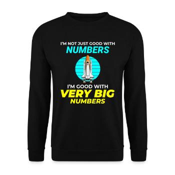 Aerospace Engineer Astronautical Rocket Scientist - Unisex Sweatshirt - black - Front - Alina (178cm) & Michal (187cm)