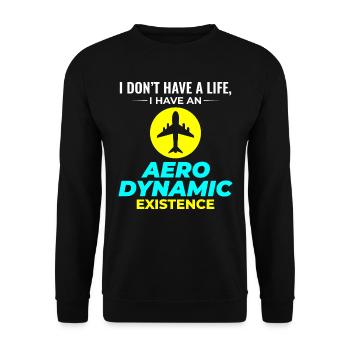 Aerospace Engineer Flight Mechanics Plane Airplane - Unisex Sweatshirt - black - Front - Alina (178cm) & Michal (187cm)