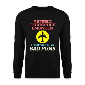 Retired Aerospace Engineer Flight Mechanics Plane - Unisex Sweatshirt - black - Front - Alina (178cm) & Michal (187cm)